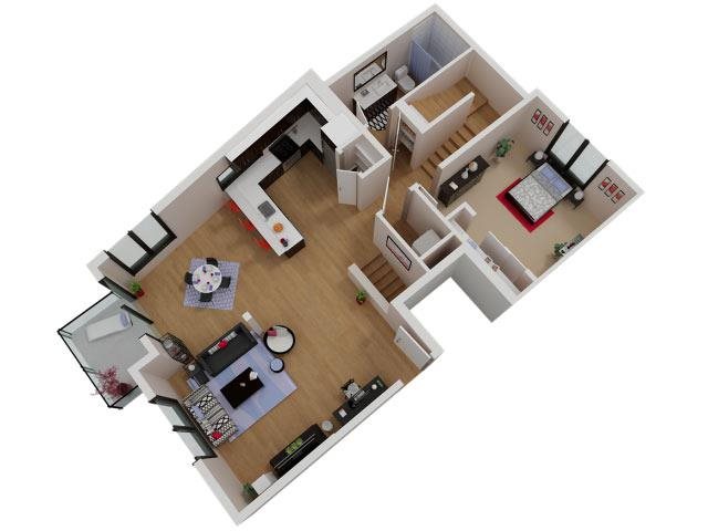 Capitol Yard Apartments_ West Sacramento CA_Floor Plan_Three Bedroom Two Bathroom C1 Capitol Yard Apartments_ West Sacramento CA_Floor Plan_Three Bedroom Two Bathroom C1